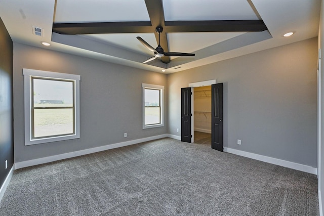 796 N Leath Rd, Portland, TN 37148 - unfurnished bedroom with recessed lighting, baseboards, carpet flooring, a tray ceiling, and a spacious closet