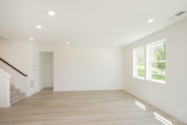 2367 Williamsport Lndg, Columbia, TN 38401 - empty room with recessed lighting, light wood-style flooring, stairs, and baseboards