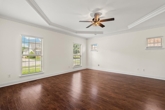 217 Karen Dr, Mount Juliet, TN 37122 - spare room featuring healthy amount of natural light, a ceiling fan, ornamental molding, and dark wood finished floors