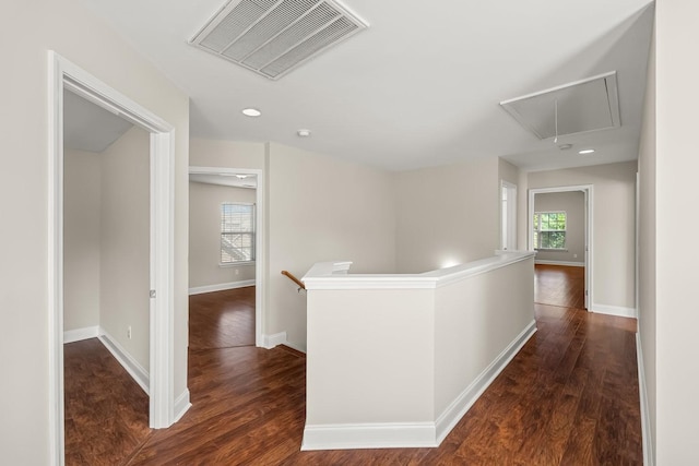 217 Karen Dr, Mount Juliet, TN 37122 - corridor with attic access, plenty of natural light, an upstairs landing, wood finished floors, and recessed lighting