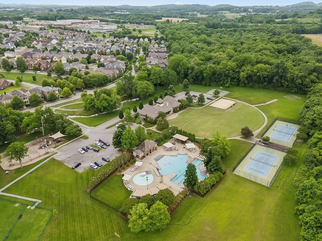3298 Vinemont Dr, Thompsons Station, TN 37179 - drone / aerial view of a pool area