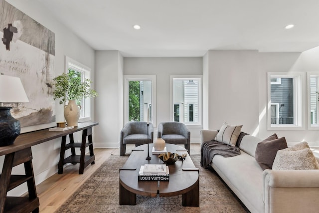 6124 Robertson Ave Unit 3, Nashville, TN 37209 - living area featuring light wood-style floors, recessed lighting, and baseboards
