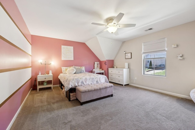 413 Eagle Rdg, Nashville, TN 37209 - carpeted bedroom with baseboards, ceiling fan, and lofted ceiling