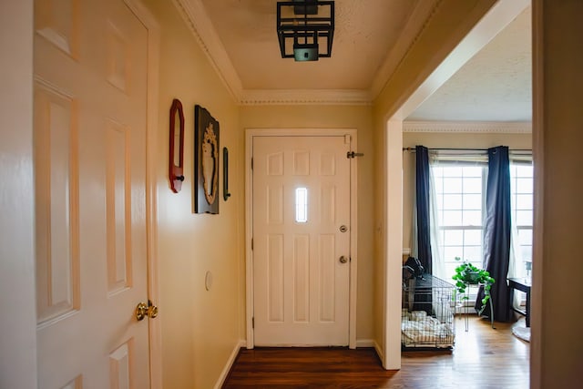 2014 Saddlebrook Dr, Murfreesboro, TN 37129 - foyer with dark wood finished floors and crown molding