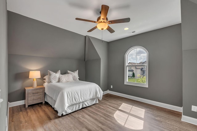 1132 Pretender Way, Columbia, TN 38401 - bedroom with baseboards, wood finished floors, ceiling fan, and recessed lighting