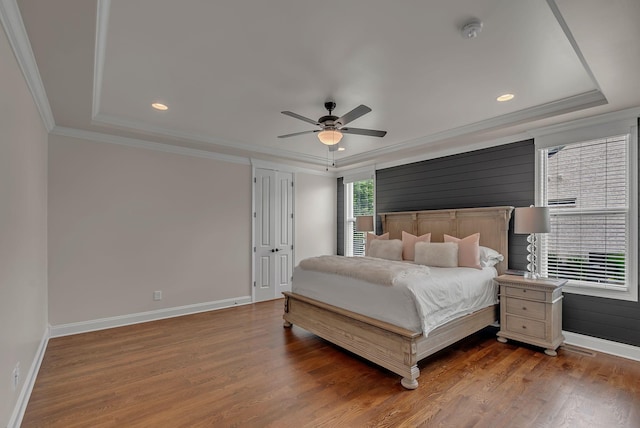 1132 Pretender Way, Columbia, TN 38401 - bedroom with wood finished floors, baseboards, crown molding, a ceiling fan, and recessed lighting