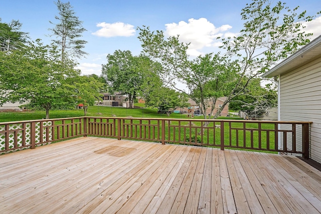 829 Navajo Trl, Mcminnville, TN 37110 - wooden deck with a lawn