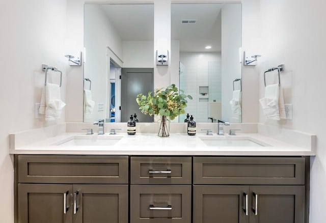 1106 Greenwood Ave, Nashville, TN 37206 - full bathroom featuring double vanity and a shower stall