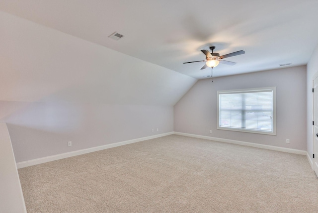 5502 Reflection Rd, Smyrna, TN 37167 - bonus room with ceiling fan, light carpet, lofted ceiling, and baseboards