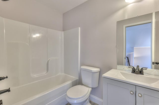 5502 Reflection Rd, Smyrna, TN 37167 - bathroom with toilet, vanity, washtub / shower combination, and baseboards