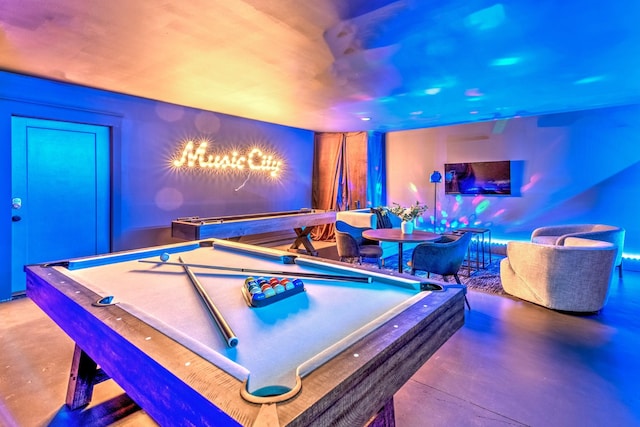 1108 Greenwood Ave, Nashville, TN 37206 - recreation room with billiards and finished concrete floors