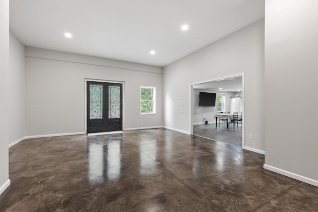 176 S Palmers Chapel Rd, White House, TN 37188 - entrance foyer with concrete flooring, plenty of natural light, french doors, recessed lighting, and baseboards