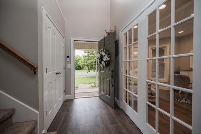 1711 Bridget Dr, Murfreesboro, TN 37129 - entryway featuring stairs, dark wood finished floors, and french doors