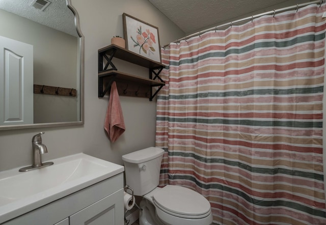 1711 Bridget Dr, Murfreesboro, TN 37129 - bathroom featuring a textured ceiling, vanity, and a shower with curtain