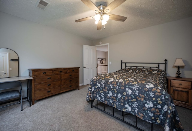 1711 Bridget Dr, Murfreesboro, TN 37129 - carpeted bedroom featuring a textured ceiling and a ceiling fan