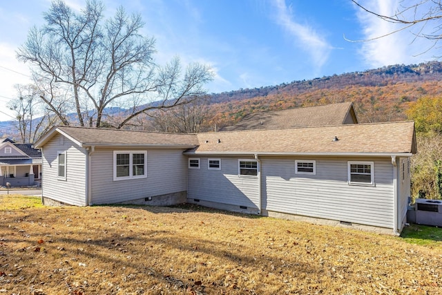 1313 W 46th St, Chattanooga, TN 37409 - rear view of house with crawl space, a mountain view, central AC, and a shingled roof