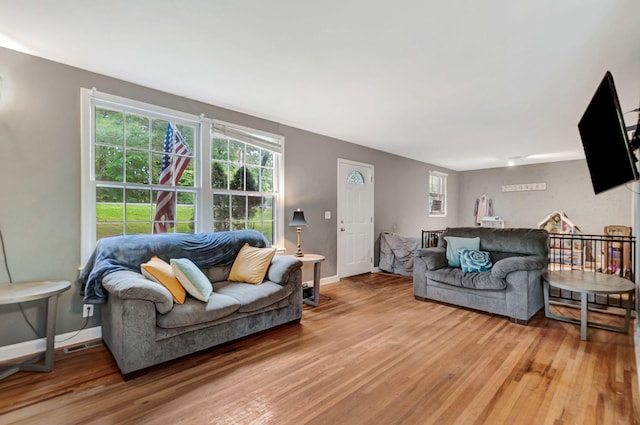 1203 Kingston Springs Rd, Kingston Springs, TN 37082 - living room with light wood-style flooring, plenty of natural light, and baseboards