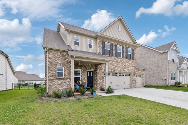 4913 Turquoise Ln, Murfreesboro, TN 37129 - traditional home with driveway, an attached garage, brick siding, and a shingled roof