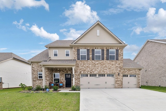 4913 Turquoise Ln, Murfreesboro, TN 37129 - view of front of property featuring brick siding, driveway, a front lawn, and roof with shingles