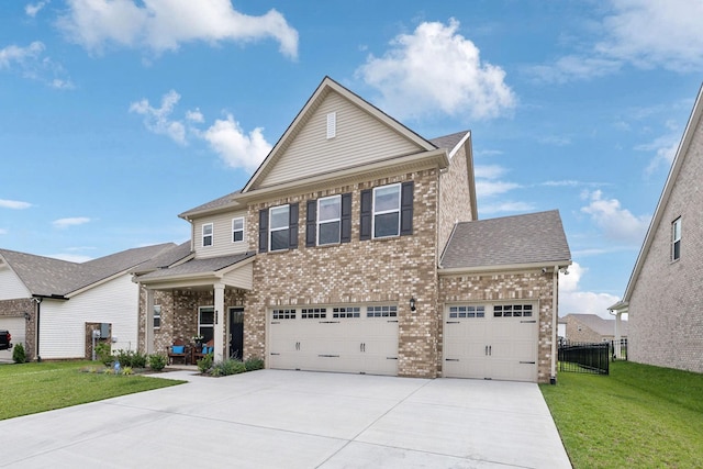 4913 Turquoise Ln, Murfreesboro, TN 37129 - view of front facade with brick siding, concrete driveway, roof with shingles, and a garage