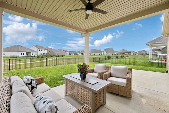 4913 Turquoise Ln, Murfreesboro, TN 37129 - view of patio / terrace featuring a residential view, outdoor lounge area, and ceiling fan