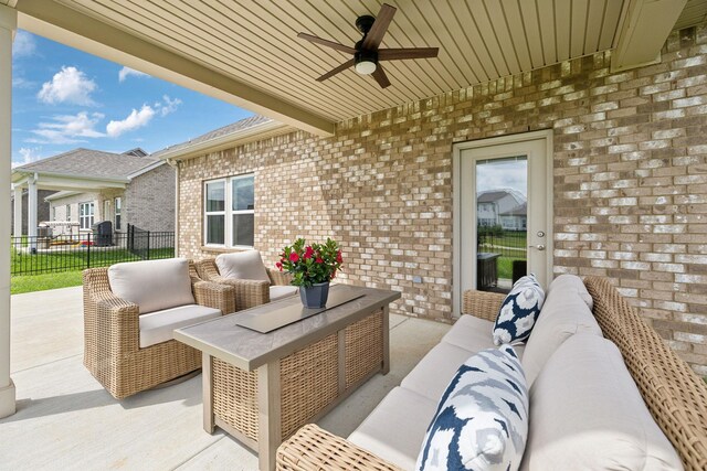 4913 Turquoise Ln, Murfreesboro, TN 37129 - view of patio / terrace featuring an outdoor living space and a ceiling fan