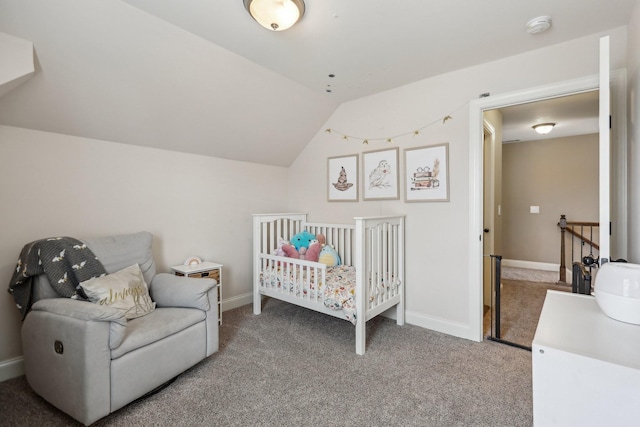 300 Dutchfalls Cv, Hermitage, TN 37076 - carpeted bedroom featuring vaulted ceiling and baseboards