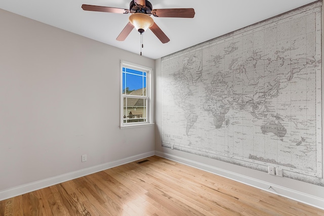 849 Graysville Rd, Chattanooga, TN 37421 - unfurnished room with light wood finished floors, baseboards, and ceiling fan