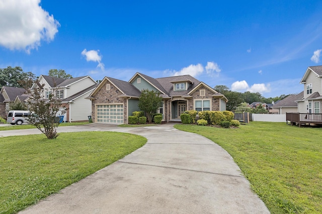 849 Graysville Rd, Chattanooga, TN 37421 - view of front facade with concrete driveway, a residential view, stone siding, and an attached garage