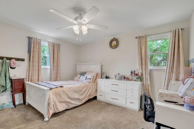 2729 Heights Circle Rd, Greenbrier, TN 37073 - bedroom featuring multiple windows, light carpet, and ceiling fan