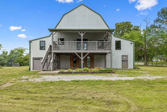 210 S 3rd St, Dickson, TN 37055 - back of property featuring a wooden deck and stairway