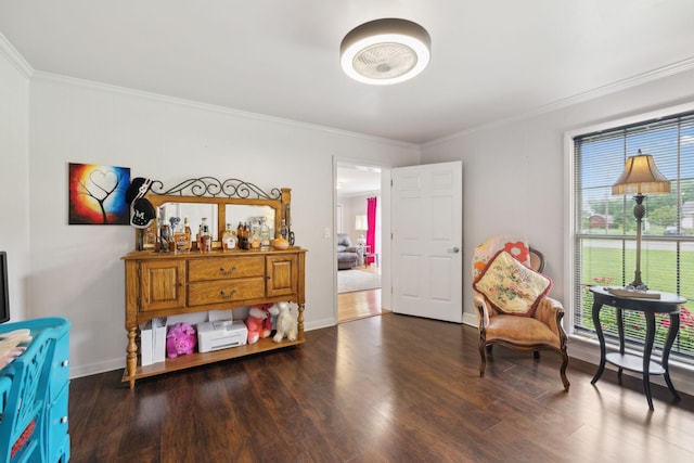 1106 5th Ave, Lawrenceburg, TN 38464 - sitting room with crown molding, dark wood-type flooring, and baseboards