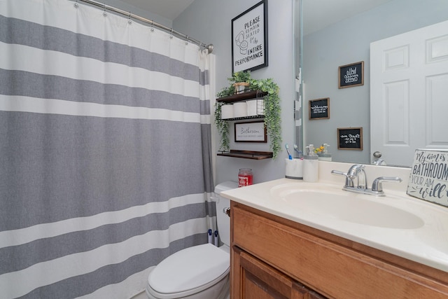 409 Princeton Dr, Lebanon, TN 37087 - full bathroom with toilet, vanity, and a shower with shower curtain