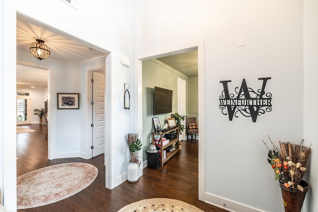 1039 Laffite Way, Gallatin, TN 37066 - entrance foyer featuring dark wood-style flooring, crown molding, and baseboards