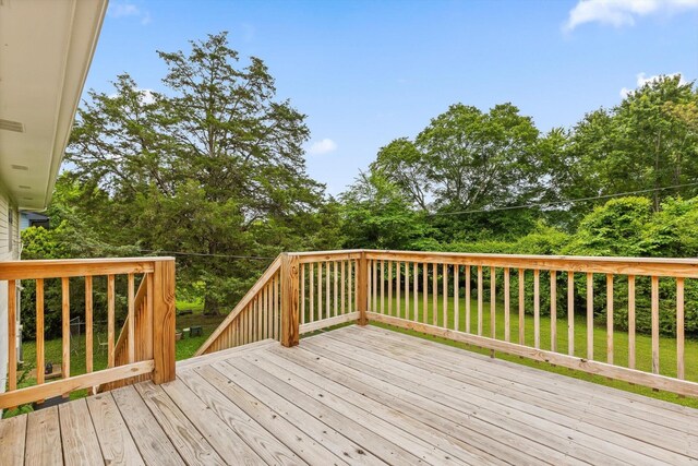 3554 Mountain Creek Rd, Chattanooga, TN 37415 - wooden deck featuring a yard and view of scattered trees