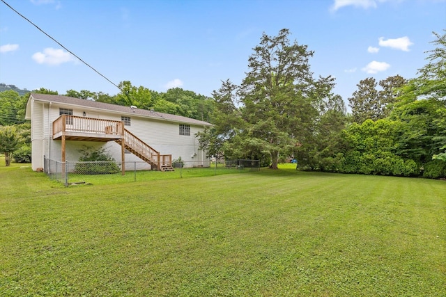 3554 Mountain Creek Rd, Chattanooga, TN 37415 - view of yard with stairs and a wooden deck
