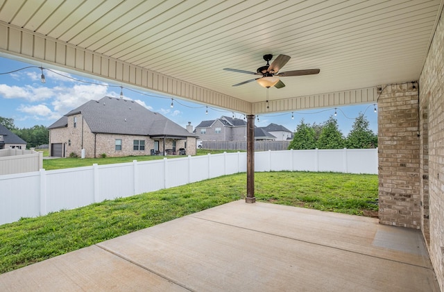 1130 Escalade Ct, Lascassas, TN 37085 - view of patio with a ceiling fan and a residential view