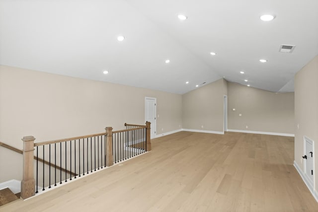 5971 Hunt Valley Dr, Spring Hill, TN 37174 - unfurnished room featuring light wood-style floors, vaulted ceiling, and recessed lighting