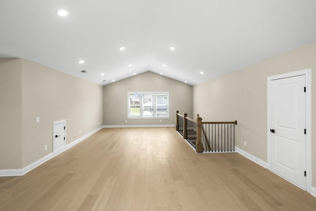 5971 Hunt Valley Dr, Spring Hill, TN 37174 - additional living space with light wood-style floors, vaulted ceiling, and recessed lighting