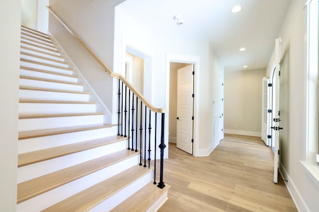 1266 Potter Ln, Gallatin, TN 37066 - entryway featuring stairs, light wood finished floors, recessed lighting, and baseboards
