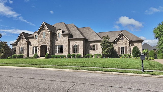 1266 Potter Ln, Gallatin, TN 37066 - french country style house with a front yard, brick siding, and stone siding