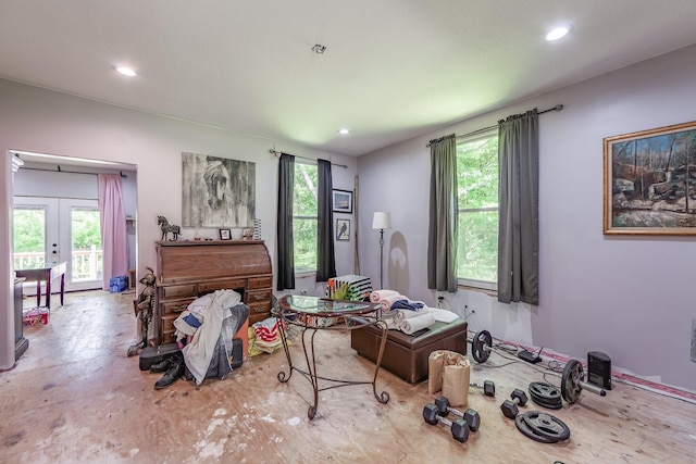 3396 Unionville Rd, Halls, TN 38040 - home office with french doors, recessed lighting, and healthy amount of natural light