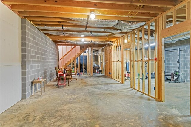 95 Country Ln, Lawrenceburg, TN 38464 - unfinished below grade area featuring stairs