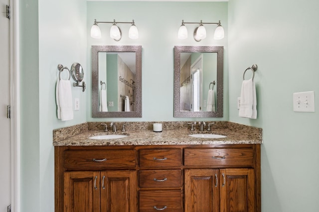 2917 York Rd, Pleasant View, TN 37146 - bathroom featuring double vanity and a shower