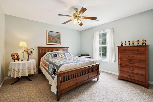 2917 York Rd, Pleasant View, TN 37146 - bedroom with light colored carpet, baseboards, and a ceiling fan