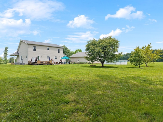 2917 York Rd, Pleasant View, TN 37146 - view of grassy yard featuring a wooden deck