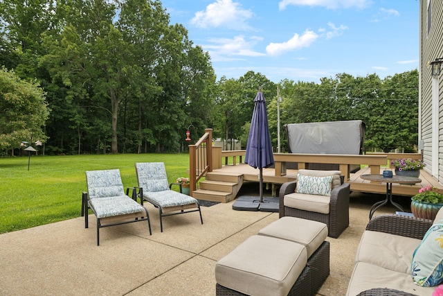 2917 York Rd, Pleasant View, TN 37146 - view of patio with an outdoor living space and a wooden deck