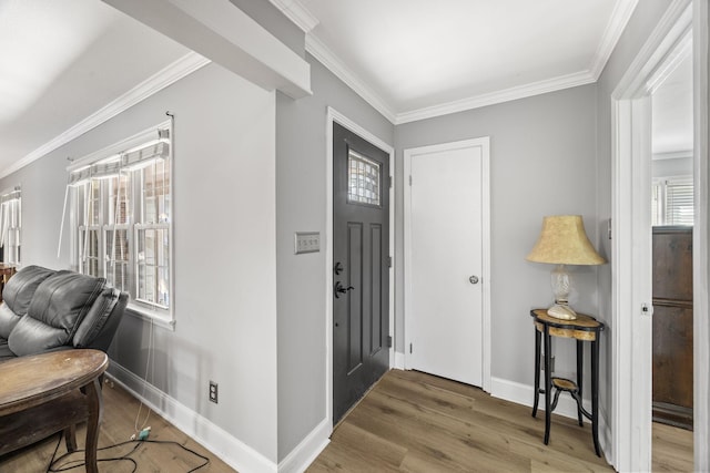 255 Whispering Hills Dr, Dover, TN 37058 - foyer featuring wood finished floors, crown molding, and baseboards
