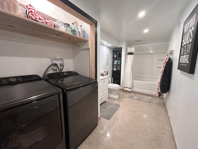 13276 Old Baxter Rd, Silver Point, TN 38582 - washroom with washer and dryer, recessed lighting, and baseboards