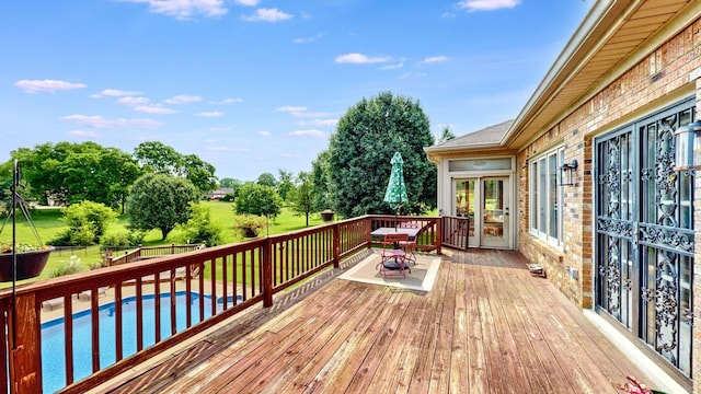 305 Rolling Mill Rd, Old Hickory, TN 37138 - wooden terrace with a fenced backyard and outdoor dining space